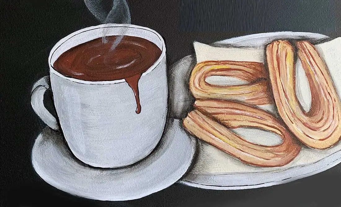 Pizarra pintada a mano con lettering elegante y detalladas ilustraciones 3D