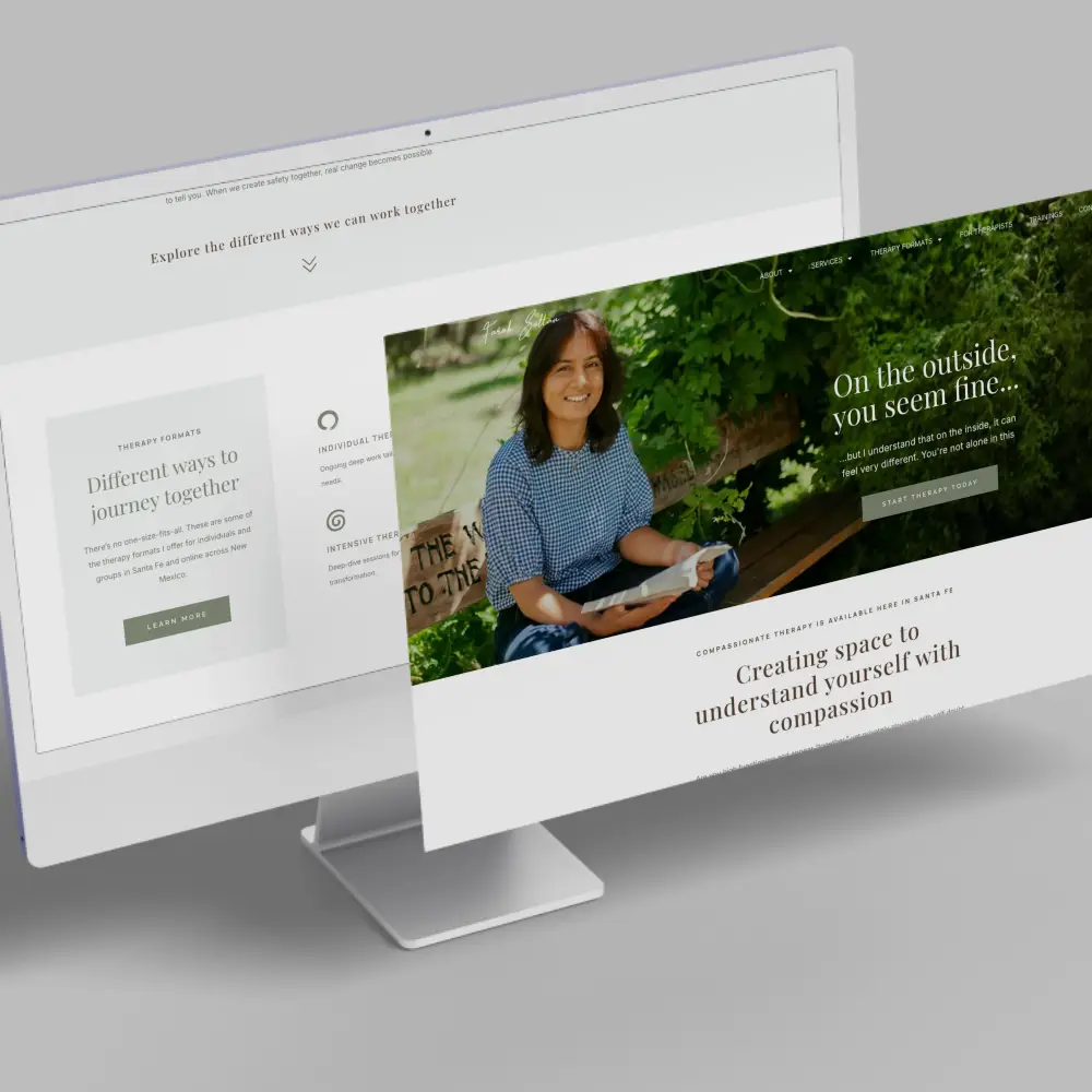 Farah Sultan brand and website design for trauma therapist in New Mexico